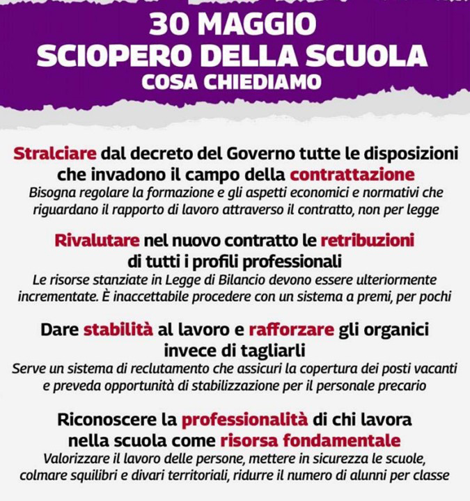 Sciopero 30 maggio